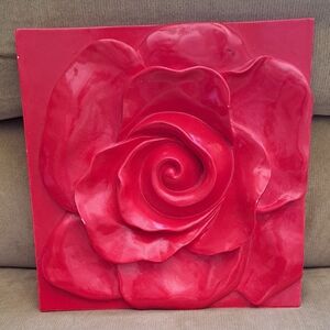Red rose tile plaque